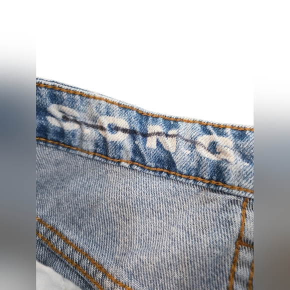 S.O.N.G. Bootcut Jeans Women’s Size 5/27 Bleach Wash Split Hem Retro 100% Cotton - Picture 3 of 7